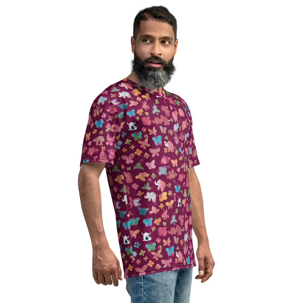 Mauve Meadow on Men's Crew Neck T-Shirt — Right