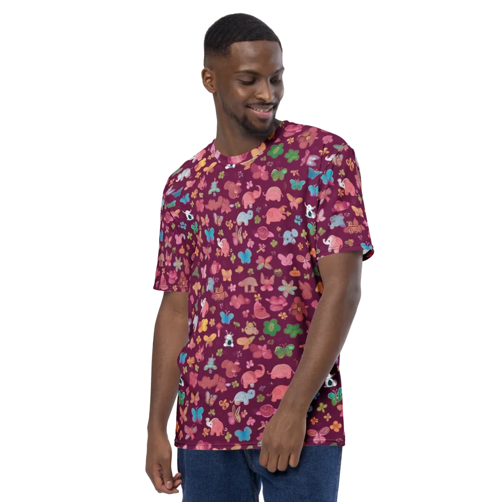 Mauve Meadow on Men's Crew Neck T-Shirt — Left