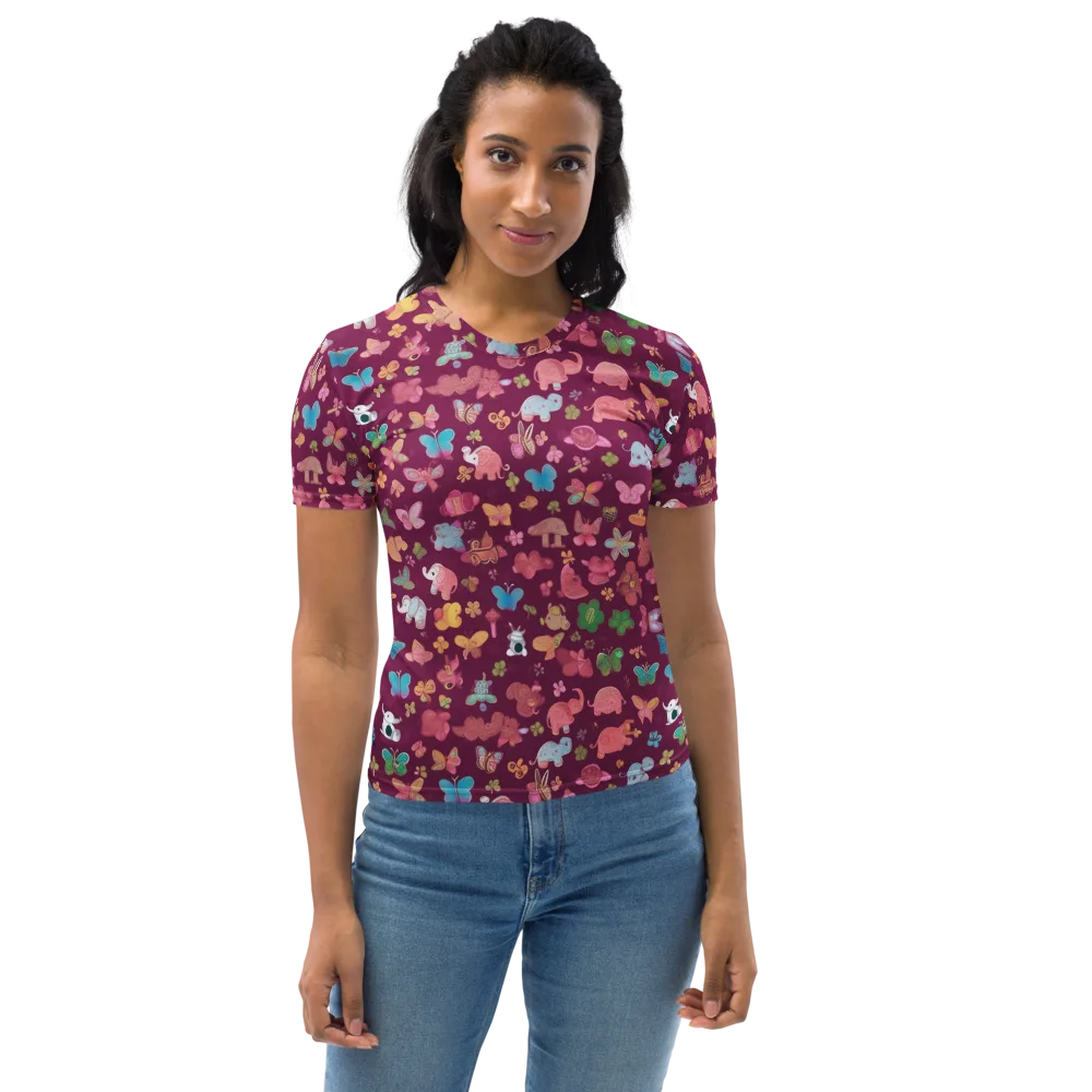 Mauve Meadow on Women's Crew Neck T-Shirt — Front