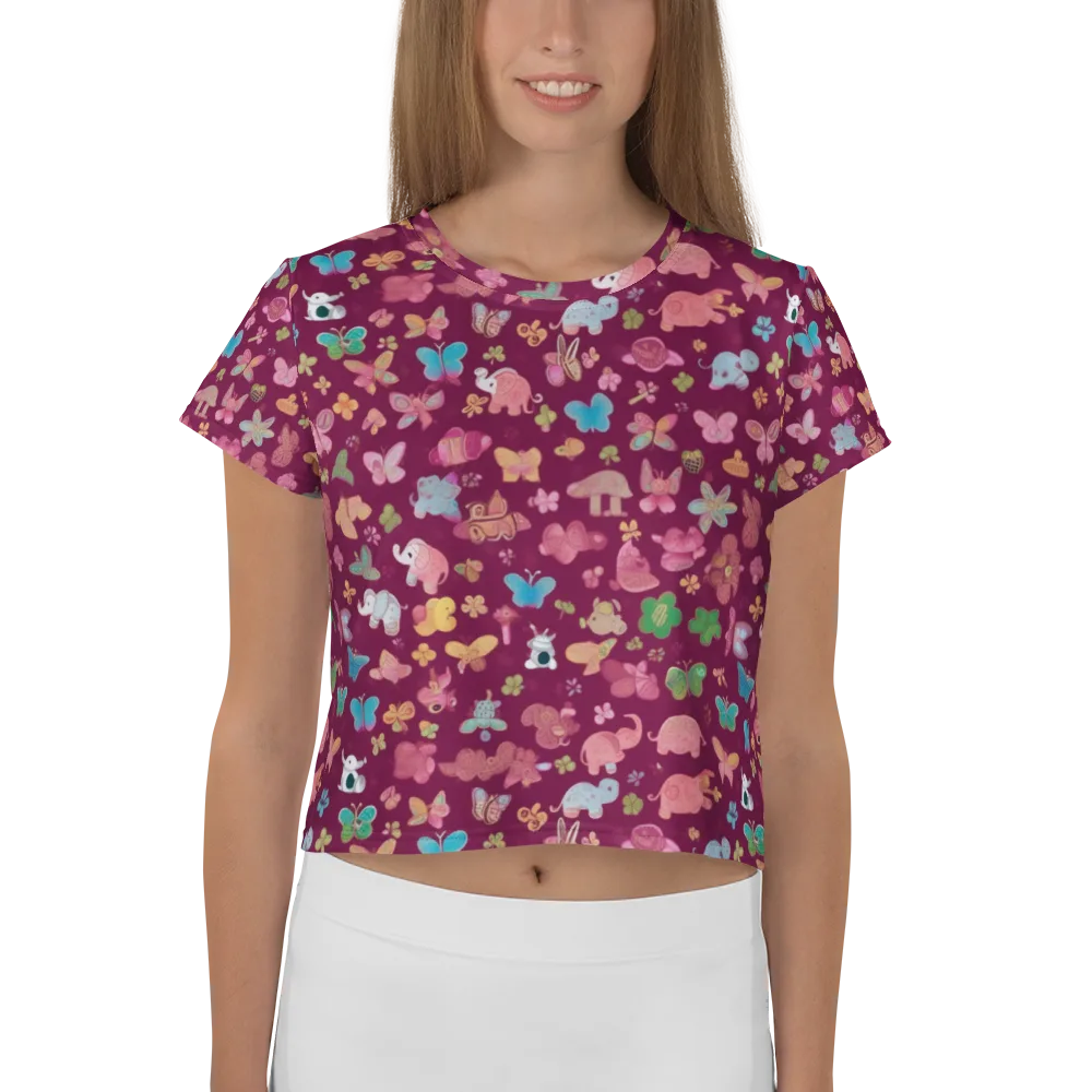 Mauve Meadow on Crop Tee — Front
