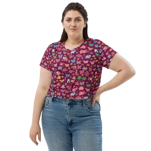 Mauve Meadow on a Crop Tee