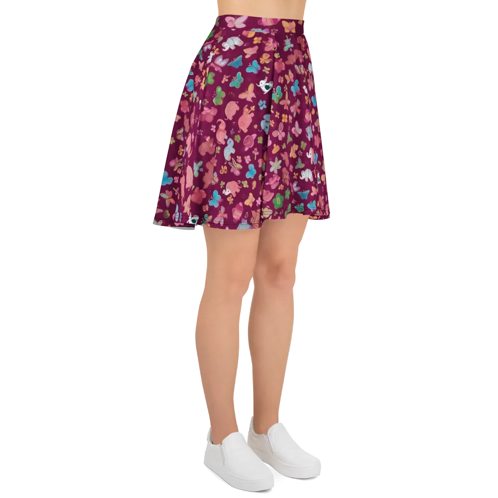 Mauve Meadow on Skater Skirt — Right