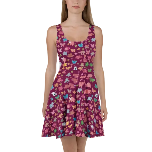 Mauve Meadow on a Skater Dress