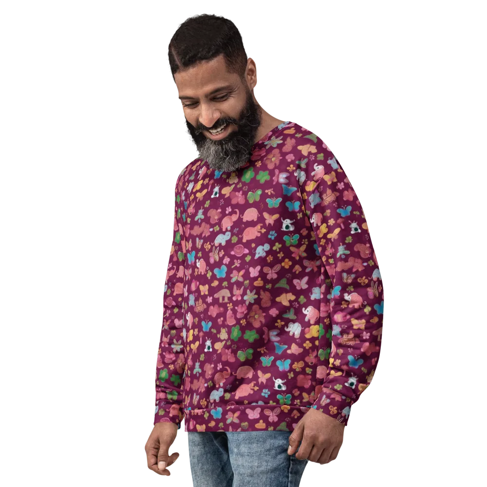 Mauve Meadow on Sweatshirt — Left Front