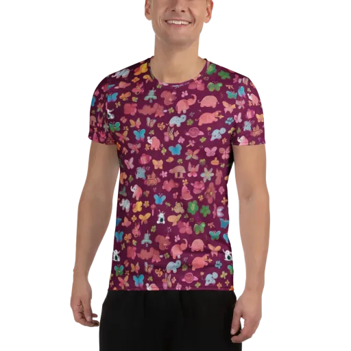 Mauve Meadow on a Men's Athletic T-Shirt
