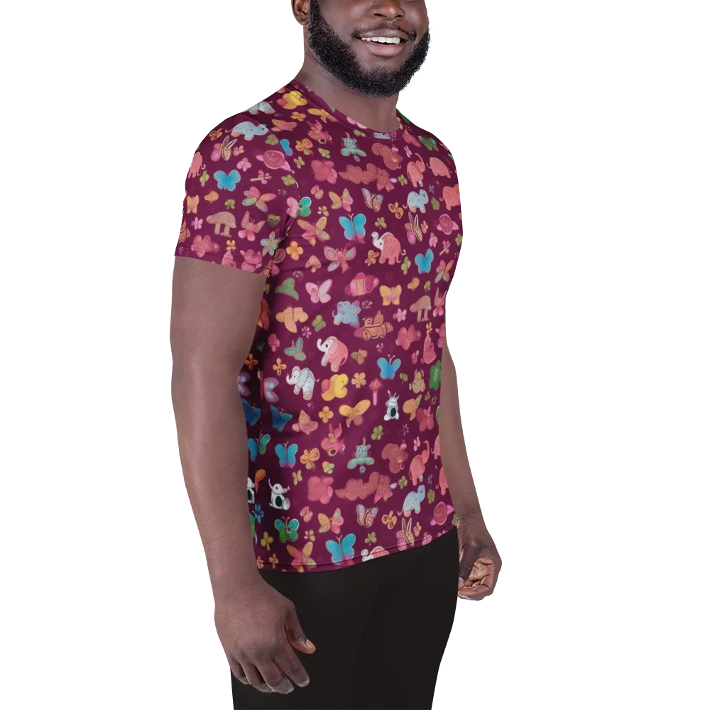 Mauve Meadow on Men's Athletic T-Shirt — Right