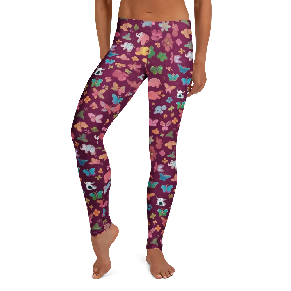 Mauve Meadow on Leggings — Front