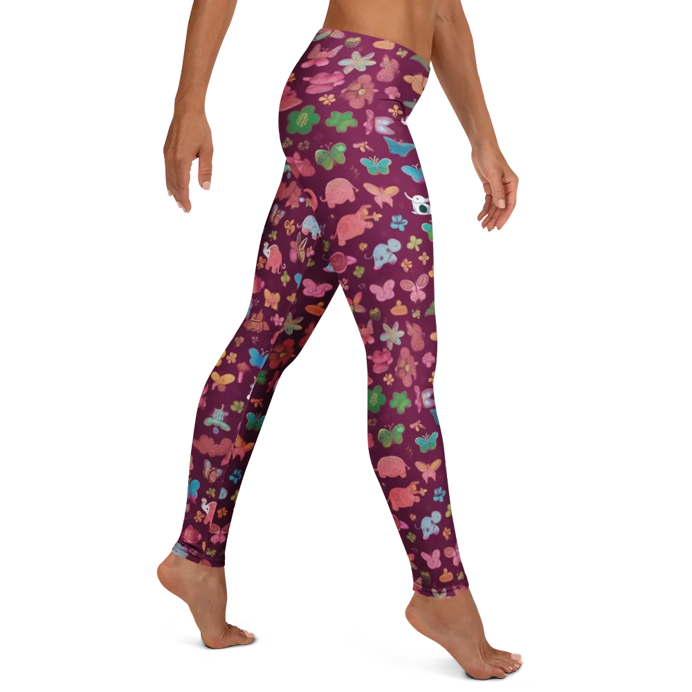 Mauve Meadow on Leggings — Right