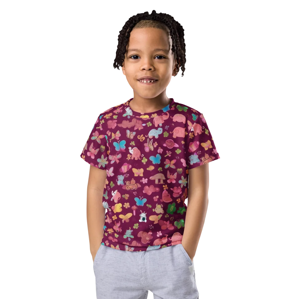 Mauve Meadow on Kids Crew Neck T-Shirt — Front