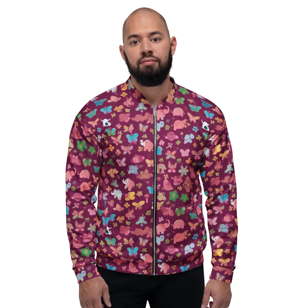 Mauve Meadow on Bomber Jacket — Front