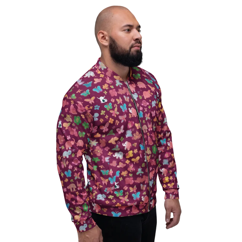 Mauve Meadow on Bomber Jacket — Right