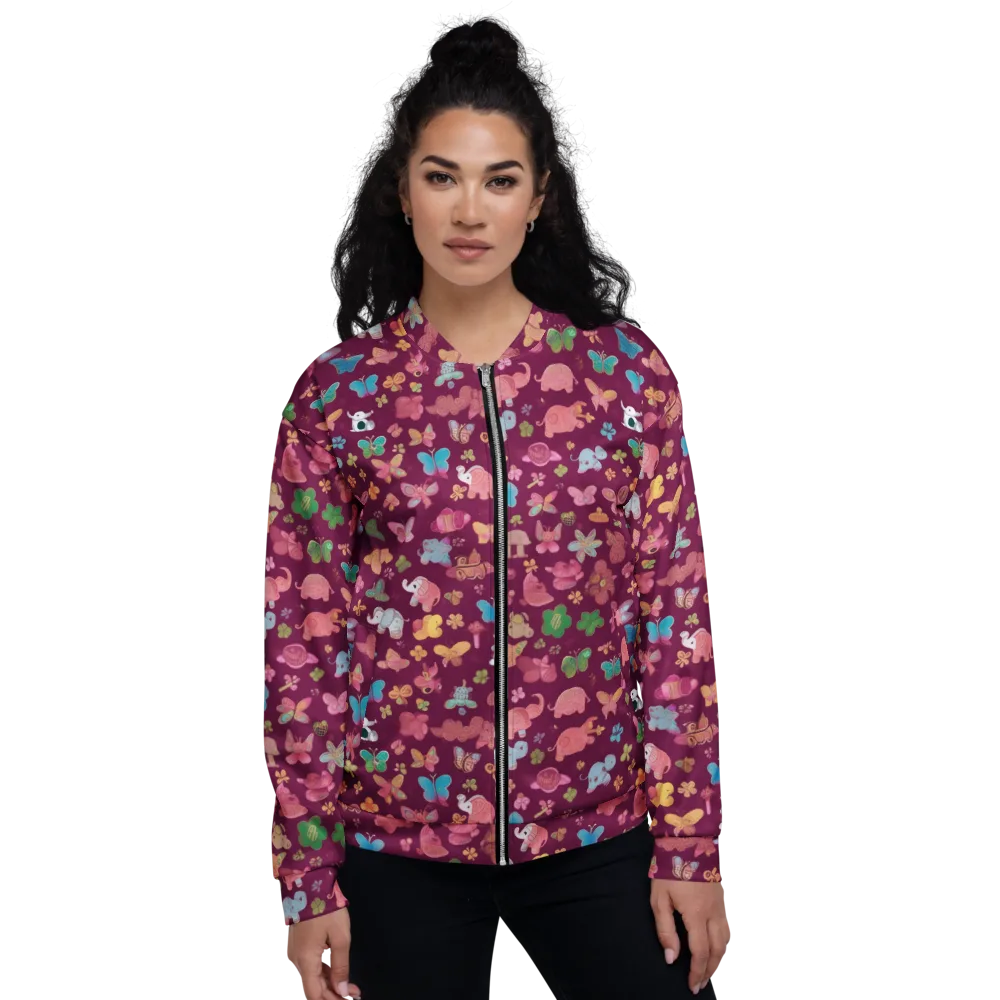 Mauve Meadow on Bomber Jacket — Front
