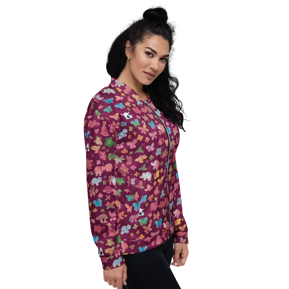 Mauve Meadow on Bomber Jacket — Right