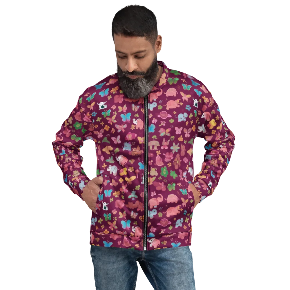 Mauve Meadow on Bomber Jacket — Front