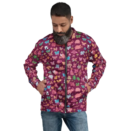 Mauve Meadow on a Bomber Jacket