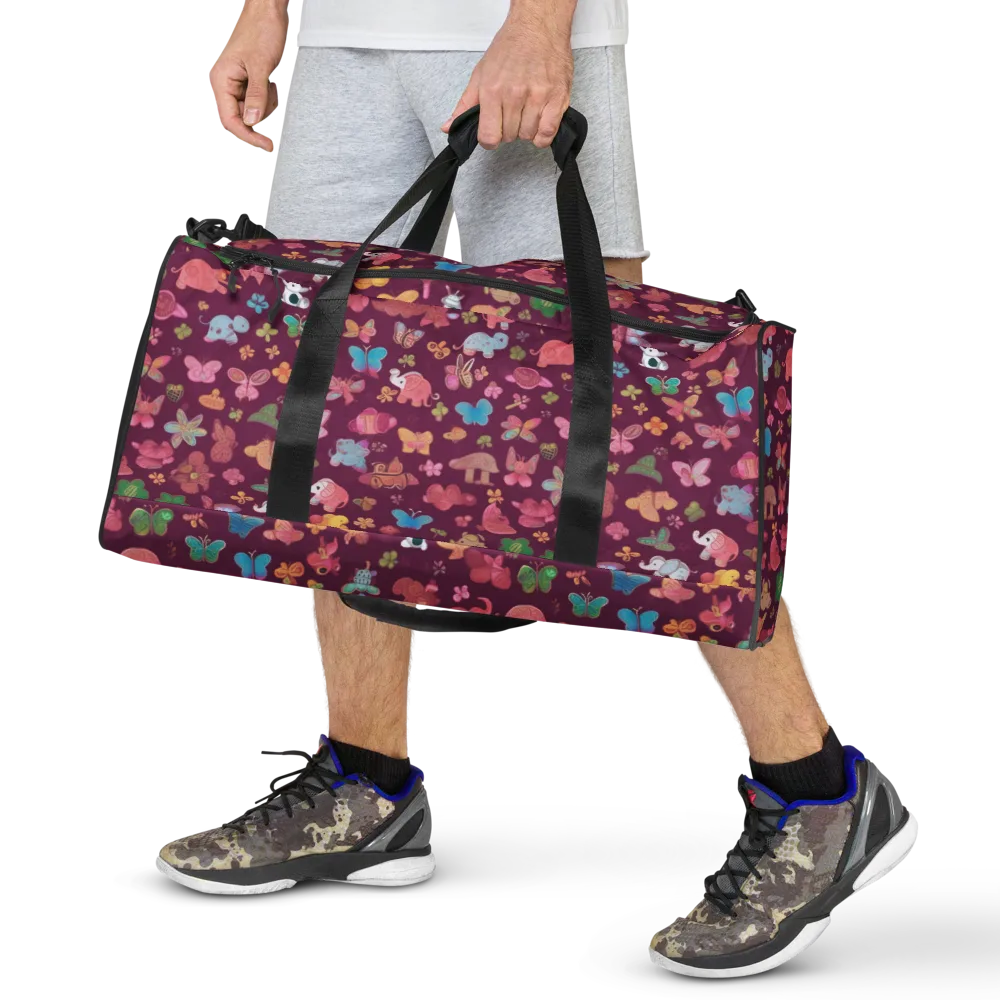 Mauve Meadow on Duffle Bag — Front