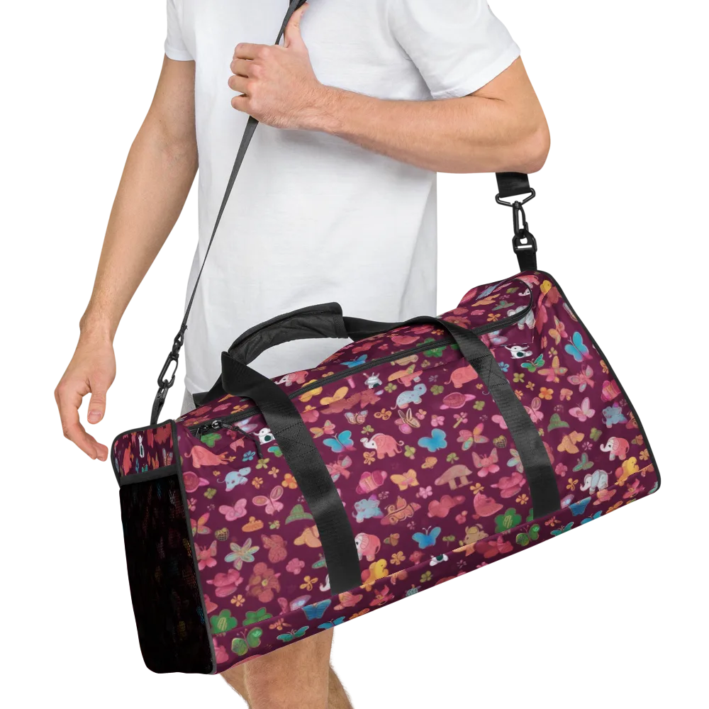 Mauve Meadow on Duffle Bag — Right Front
