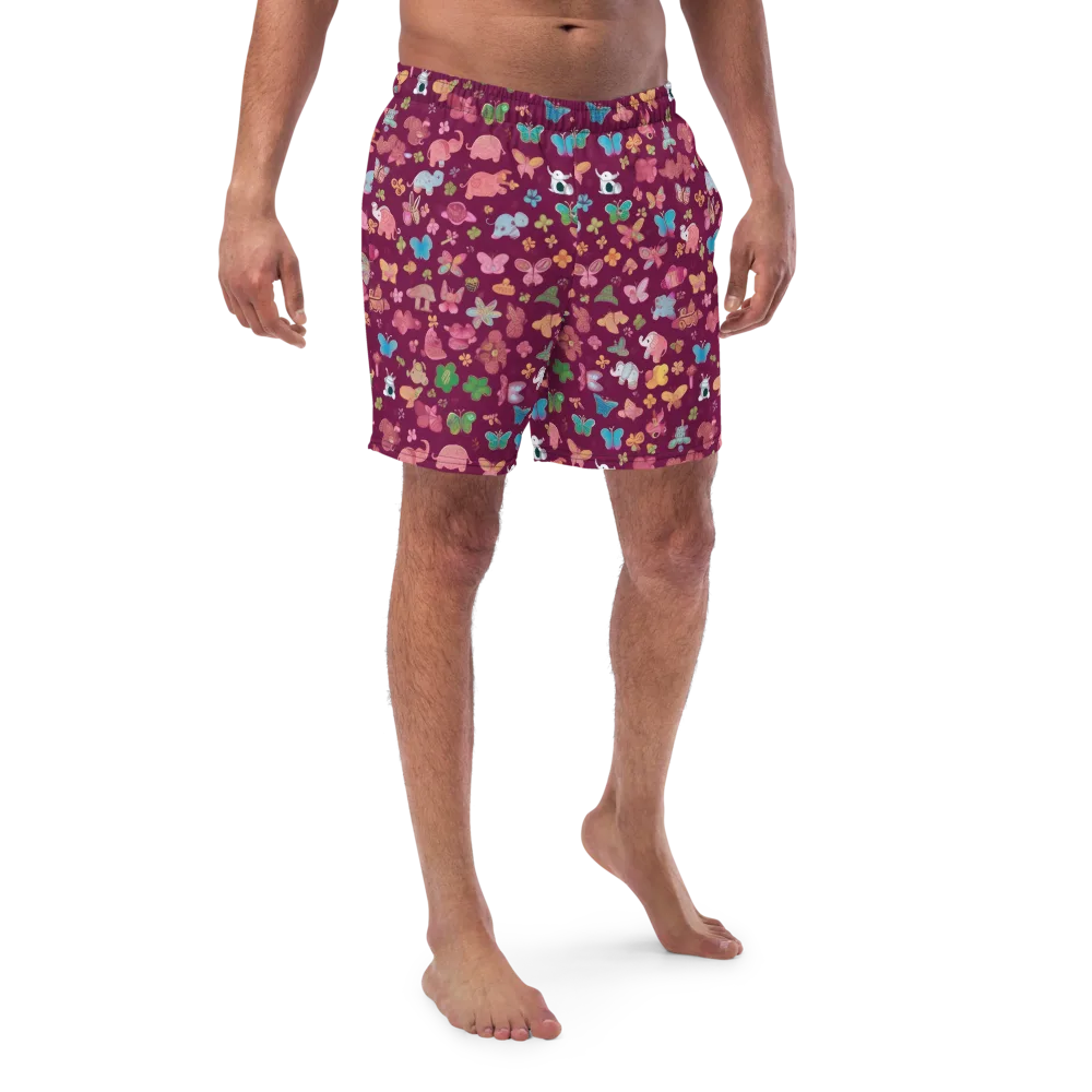 Mauve Meadow on Swim Trunks — Front