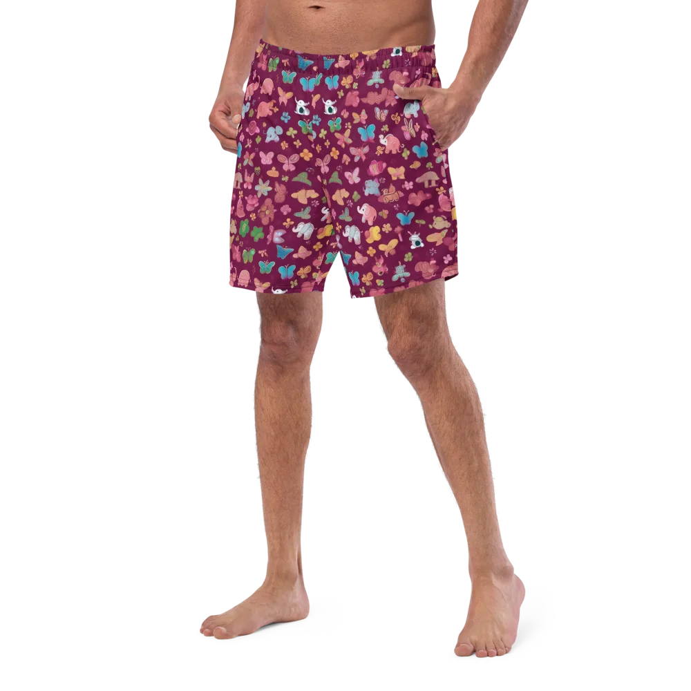 Mauve Meadow on Swim Trunks — Left Front