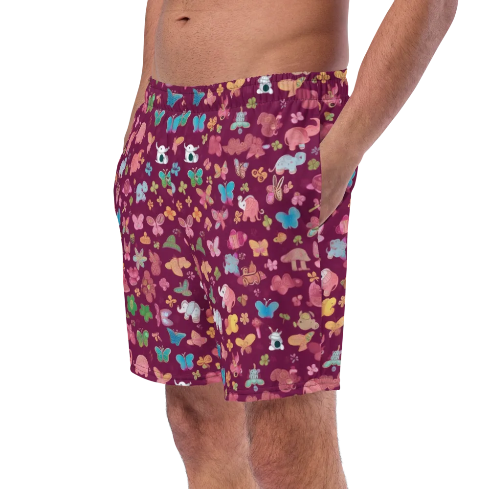 Mauve Meadow on Swim Trunks — Left Front