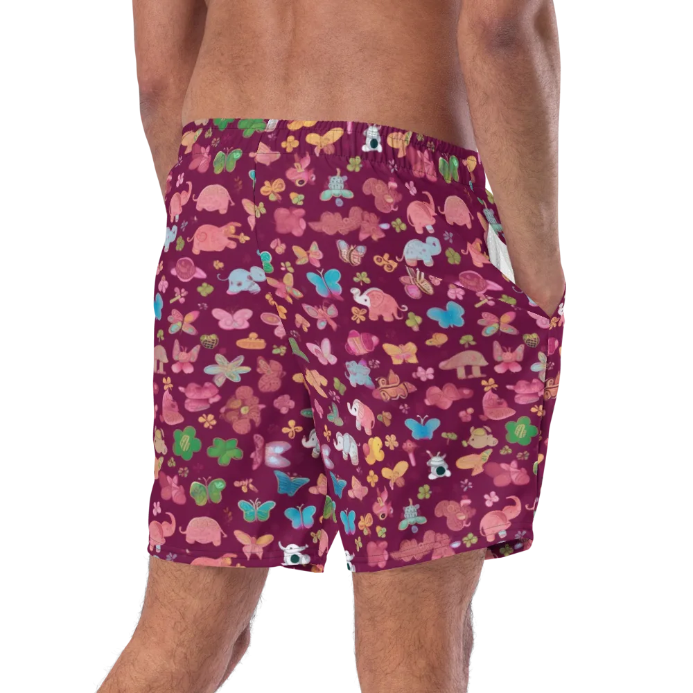 Mauve Meadow on Swim Trunks — Right Back