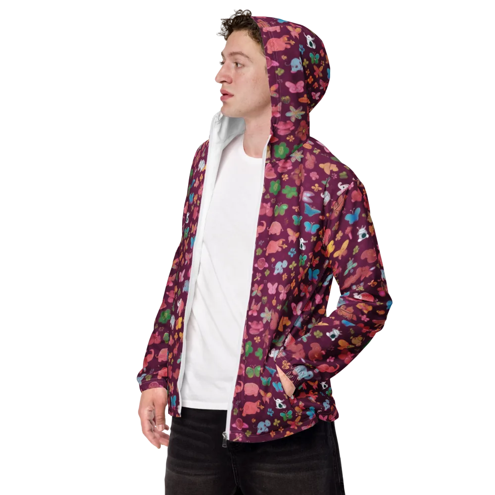 Mauve Meadow on Men's Windbreaker — Left Front