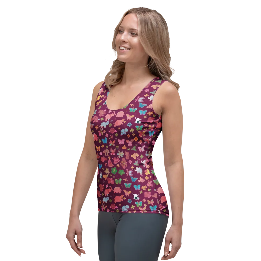 Mauve Meadow on Women's Tank Top — Left Front