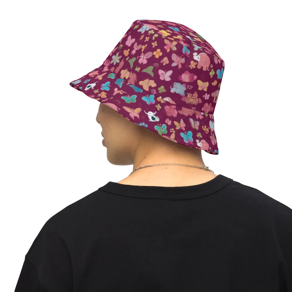 Mauve Meadow on Reversible Bucket Hat — Back Inside