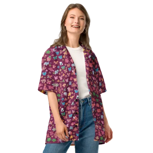 Mauve Meadow on a Button Shirt