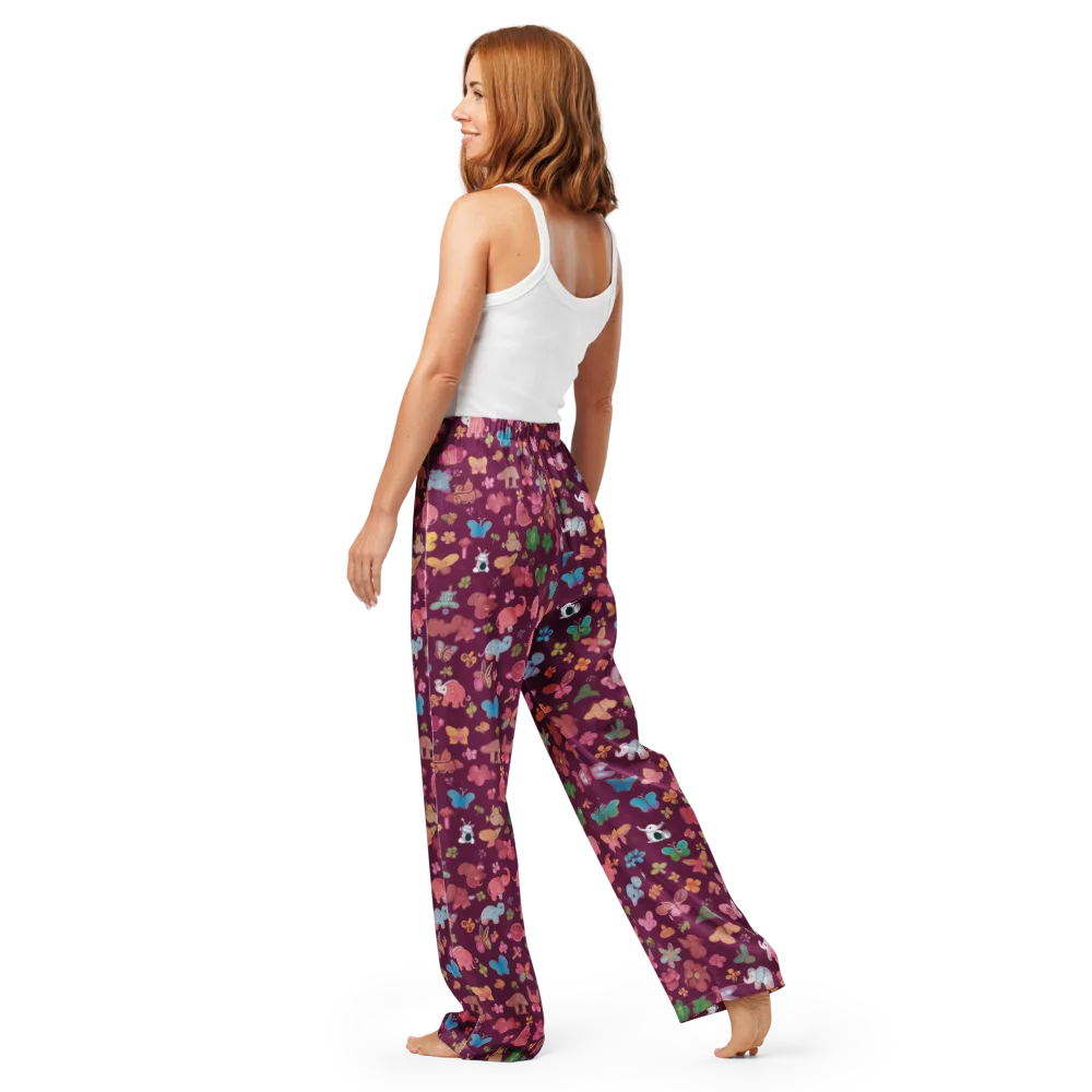 Mauve Meadow on Women's Pajama Pants — Back