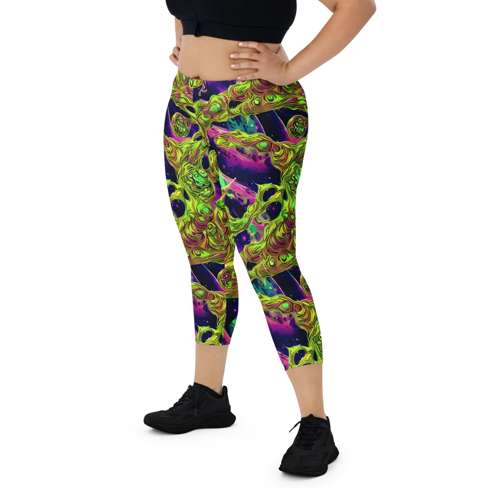 Neon Moonfall on Capri Leggings — Front