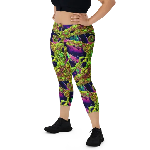 Neon Moonfall on a Capri Leggings