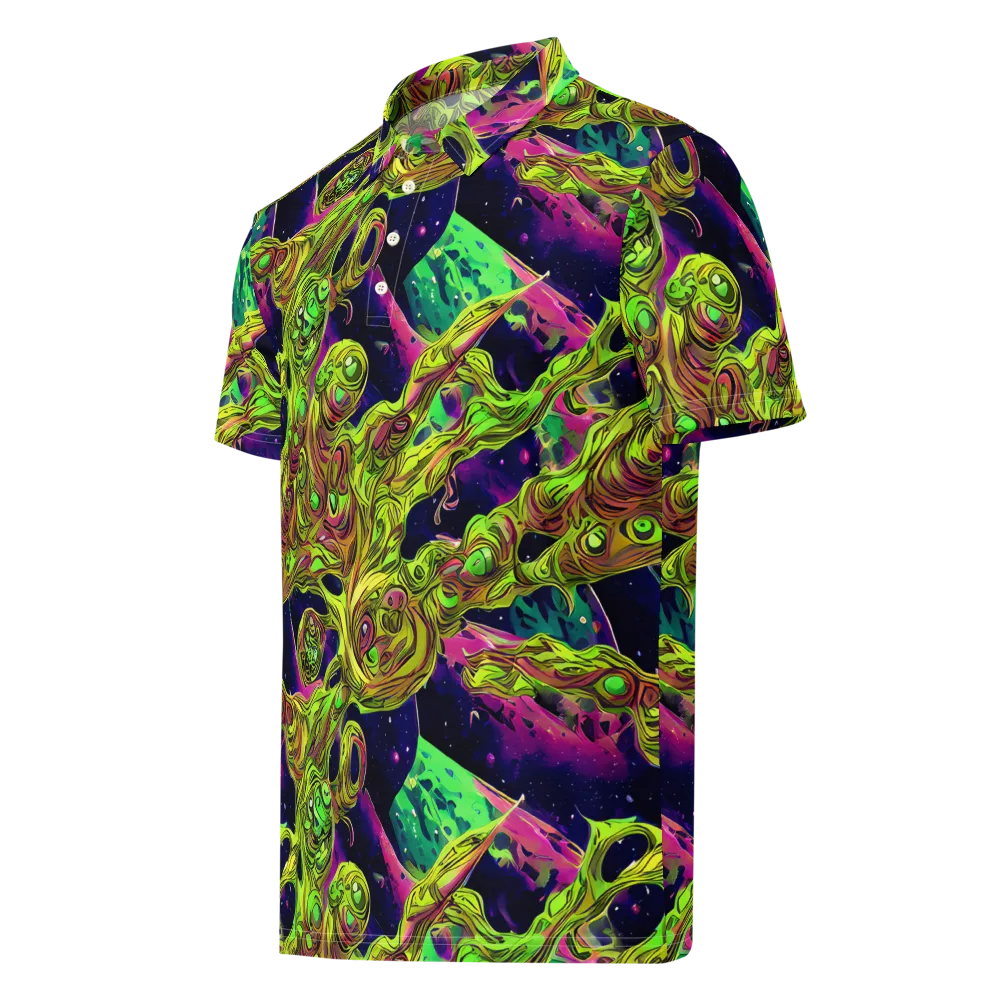 Neon Moonfall on Men's Slim Fit Polo Shirt — Left Front
