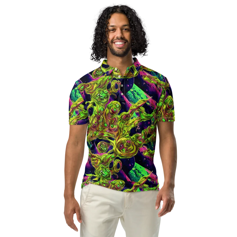 Neon Moonfall on Men's Slim Fit Polo Shirt — Front