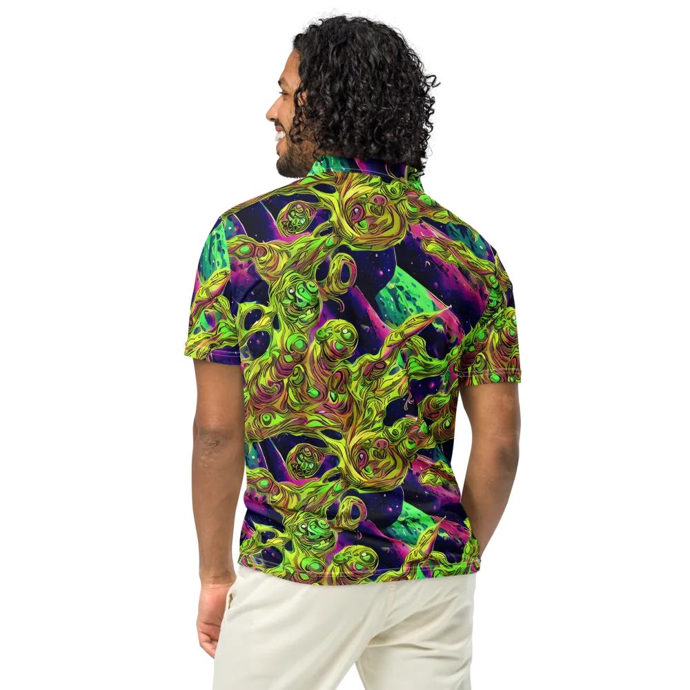 Neon Moonfall on Men's Slim Fit Polo Shirt — Back