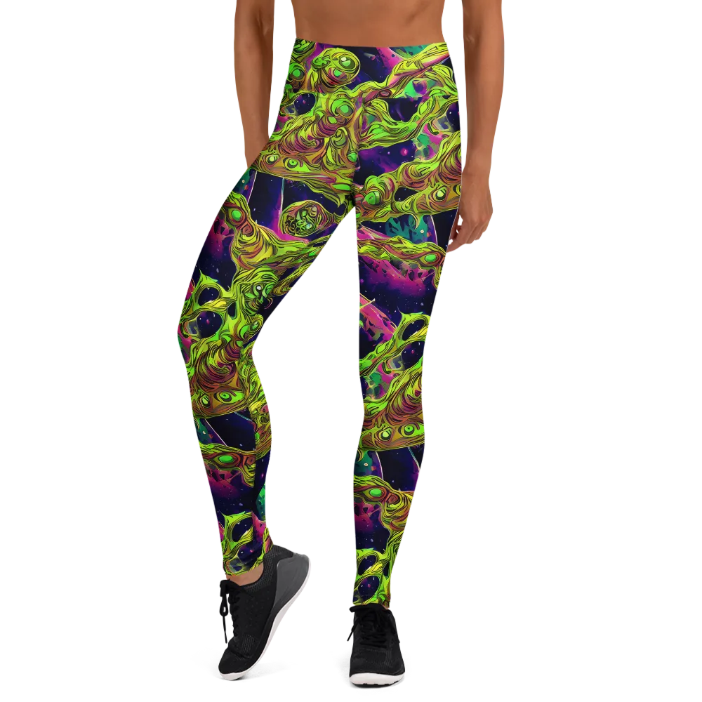 Neon Moonfall on Yoga Leggings — Front