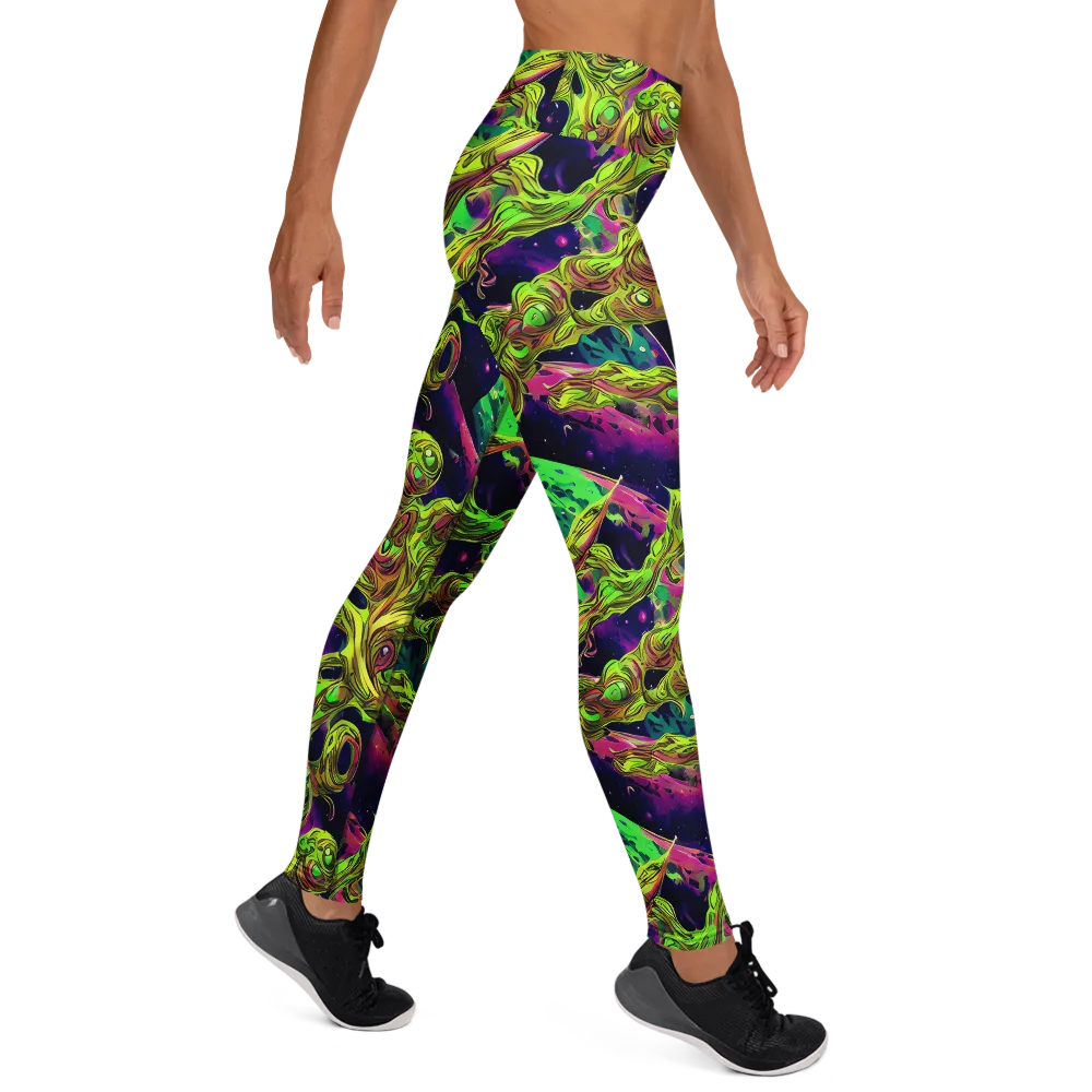 Neon Moonfall on Yoga Leggings — Right