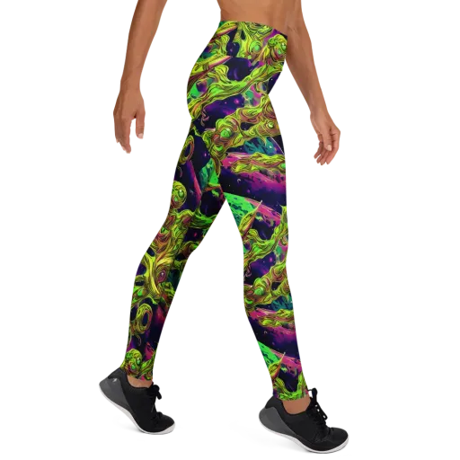 Neon Moonfall on a Yoga Leggings