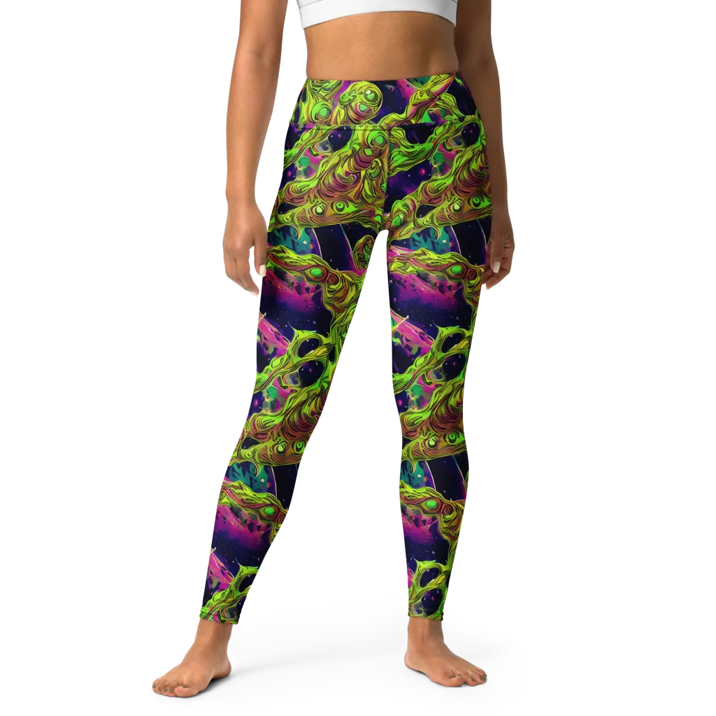 Neon Moonfall on Yoga Leggings — Front