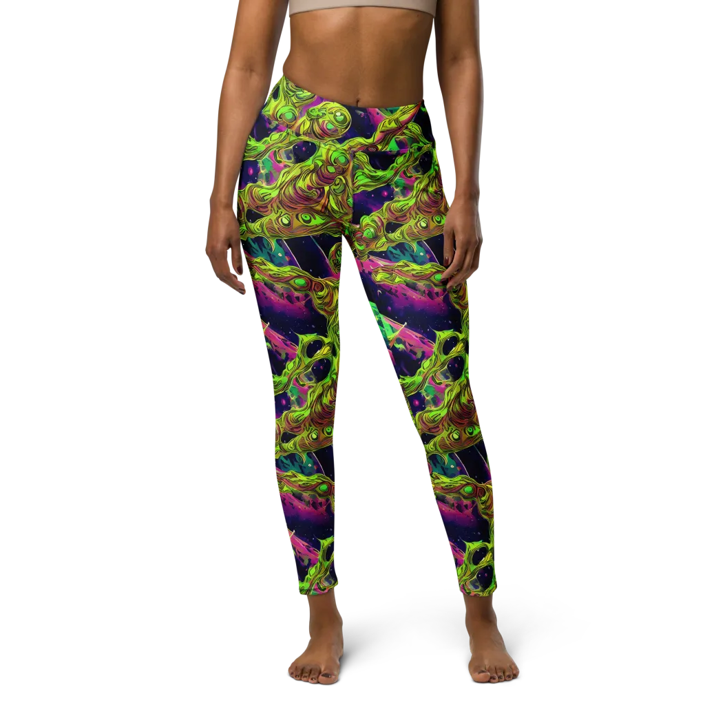 Neon Moonfall on Yoga Leggings — Front