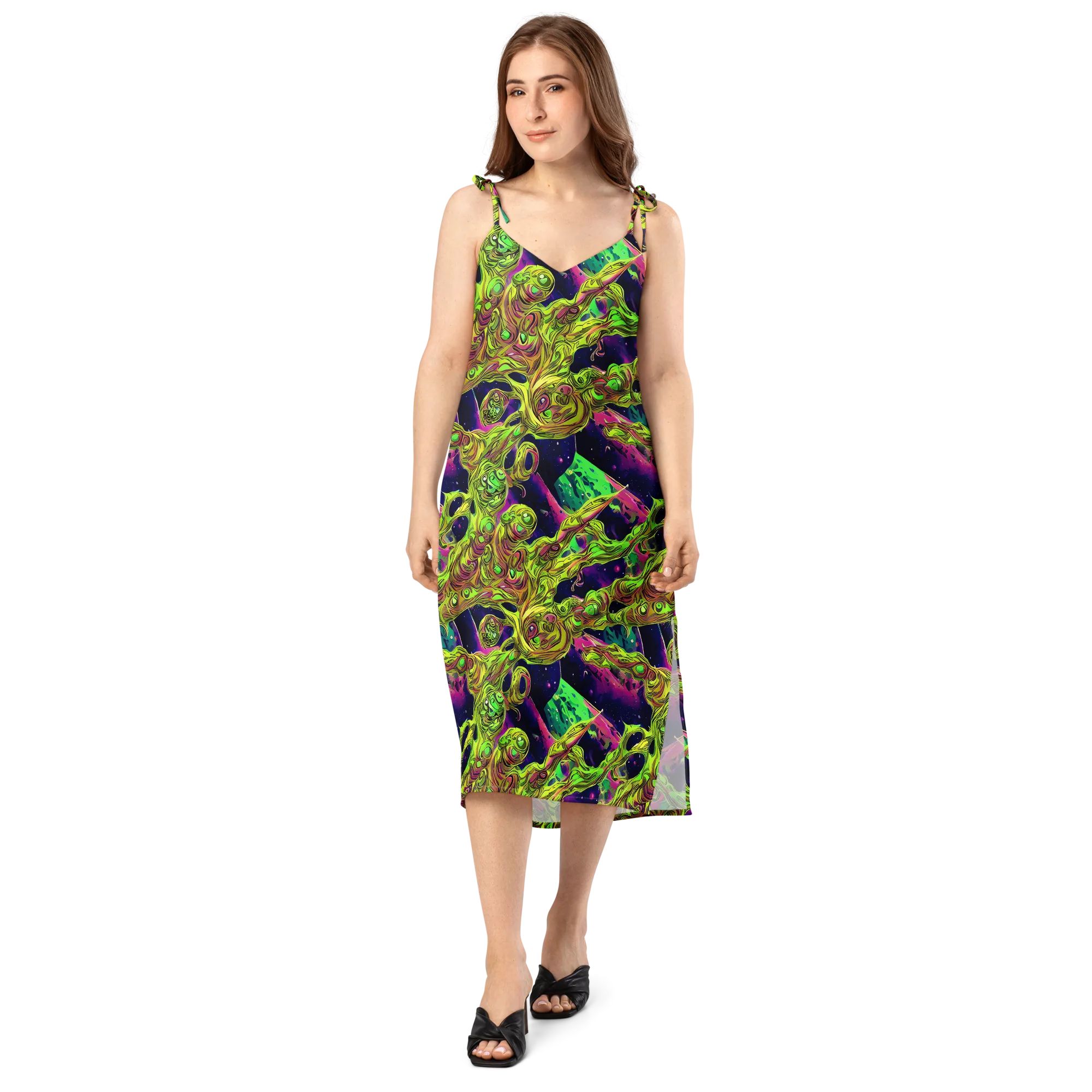 Neon Moonfall on Slip Dress — Front