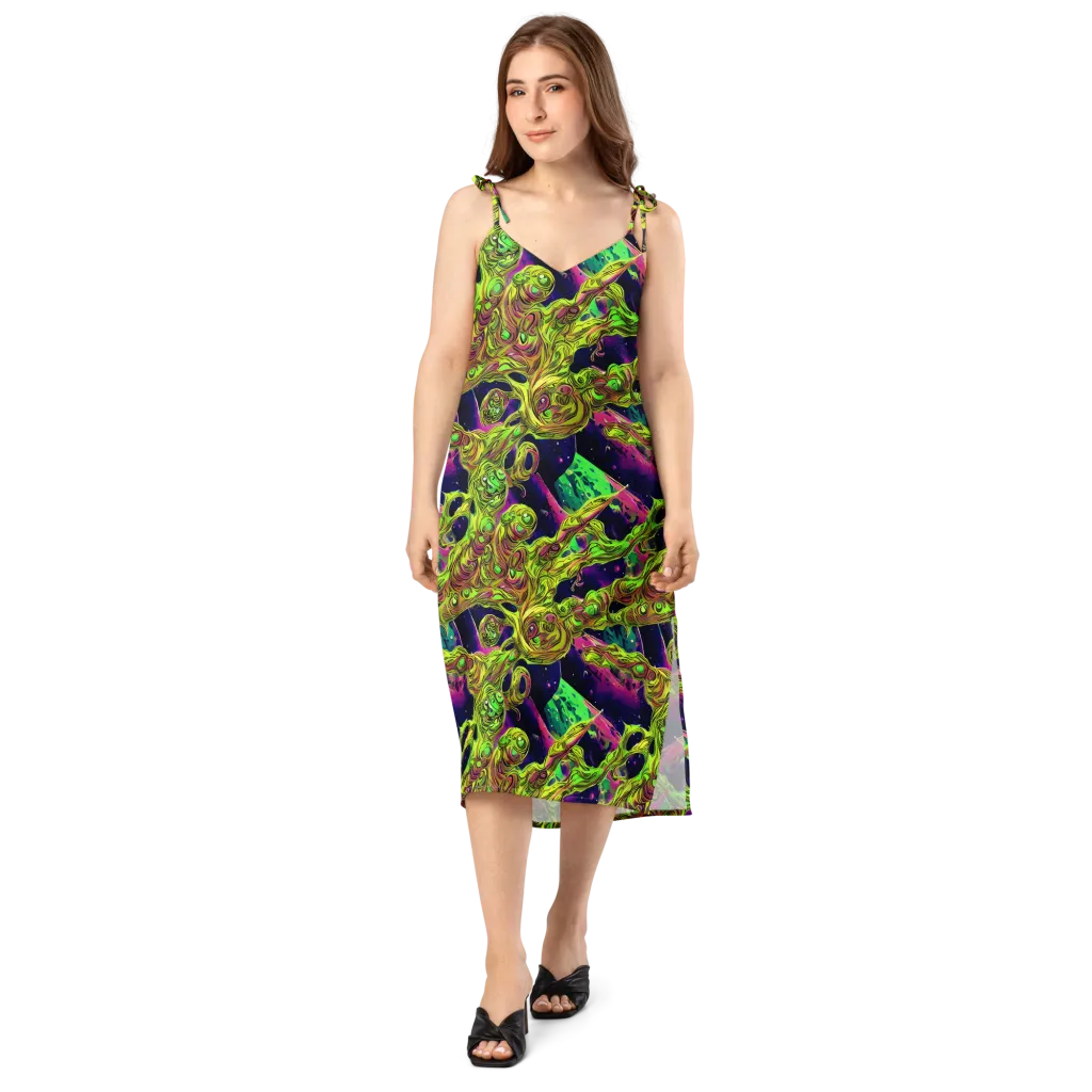 Neon Moonfall on Slip Dress — Front