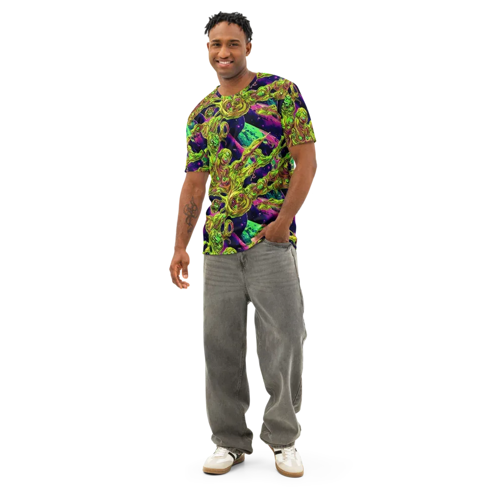 Neon Moonfall on Men's Cotton Crew Neck T-Shirt — Front