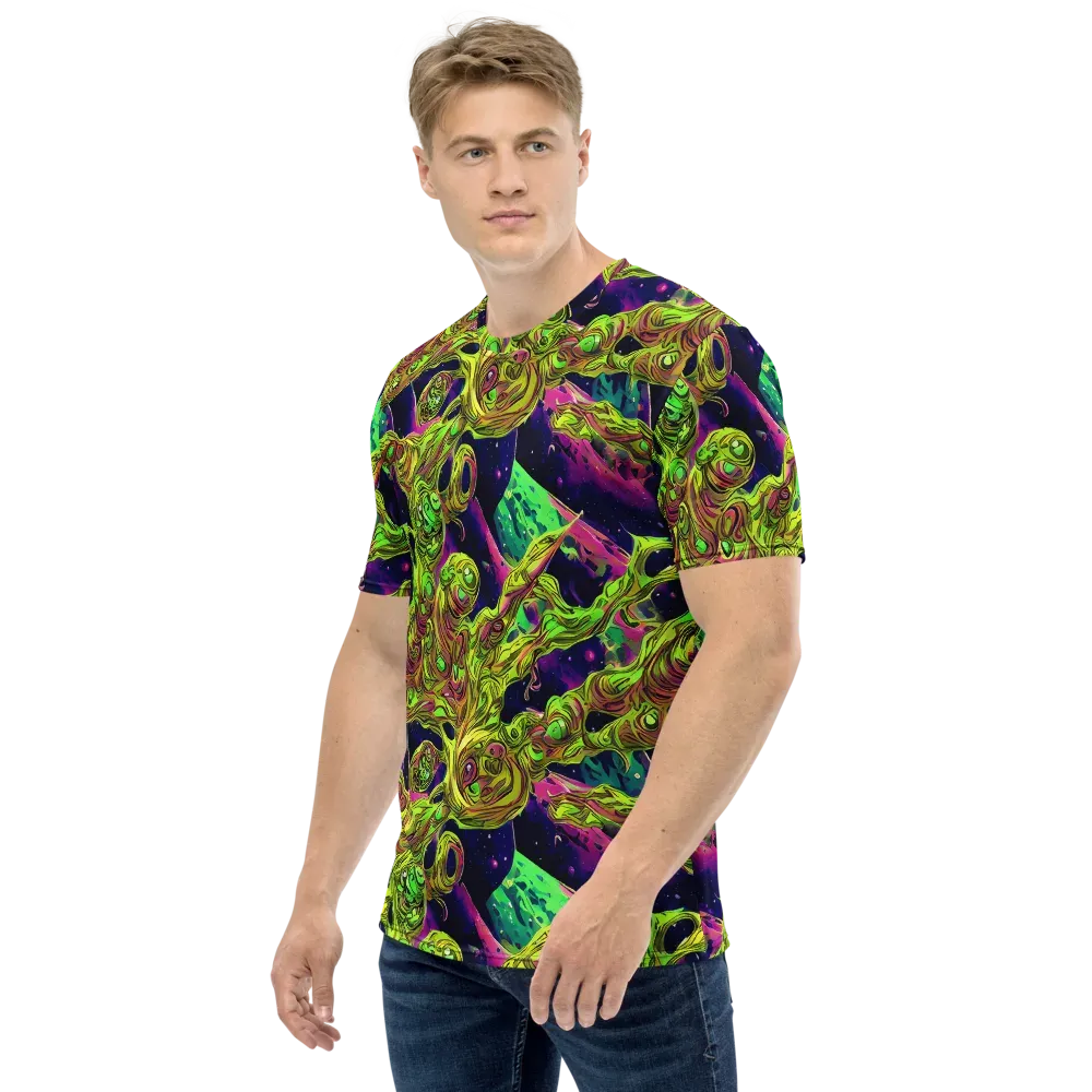 Neon Moonfall on Men's Crew Neck T-Shirt — Left
