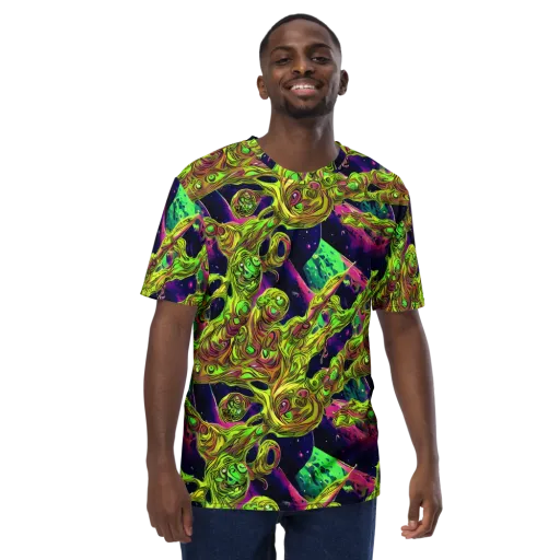 Neon Moonfall on a Men's Crew Neck T-Shirt
