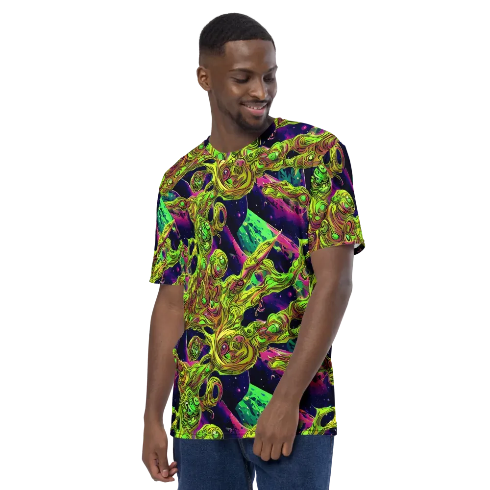 Neon Moonfall on Men's Crew Neck T-Shirt — Left