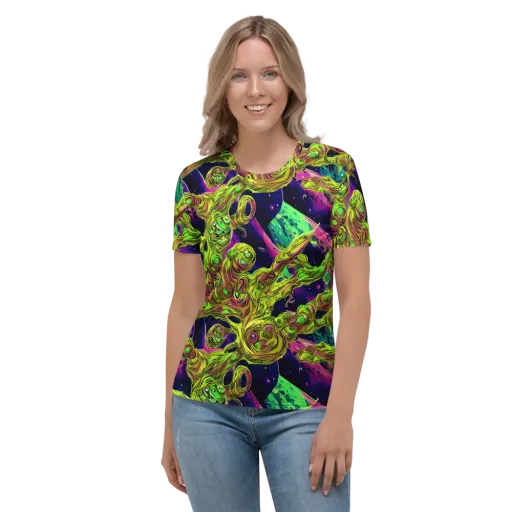 Neon Moonfall on a Women's Crew Neck T-Shirt