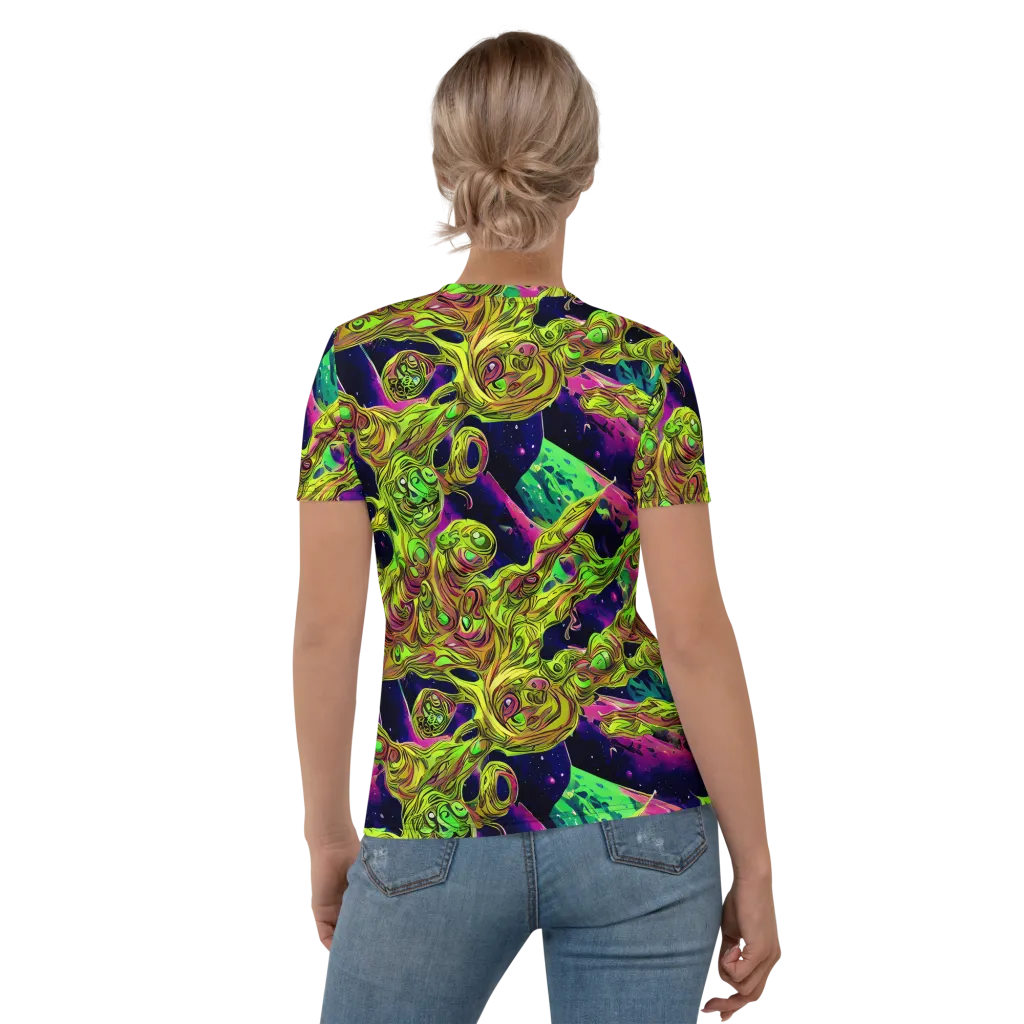 Neon Moonfall on Women's Crew Neck T-Shirt — Back