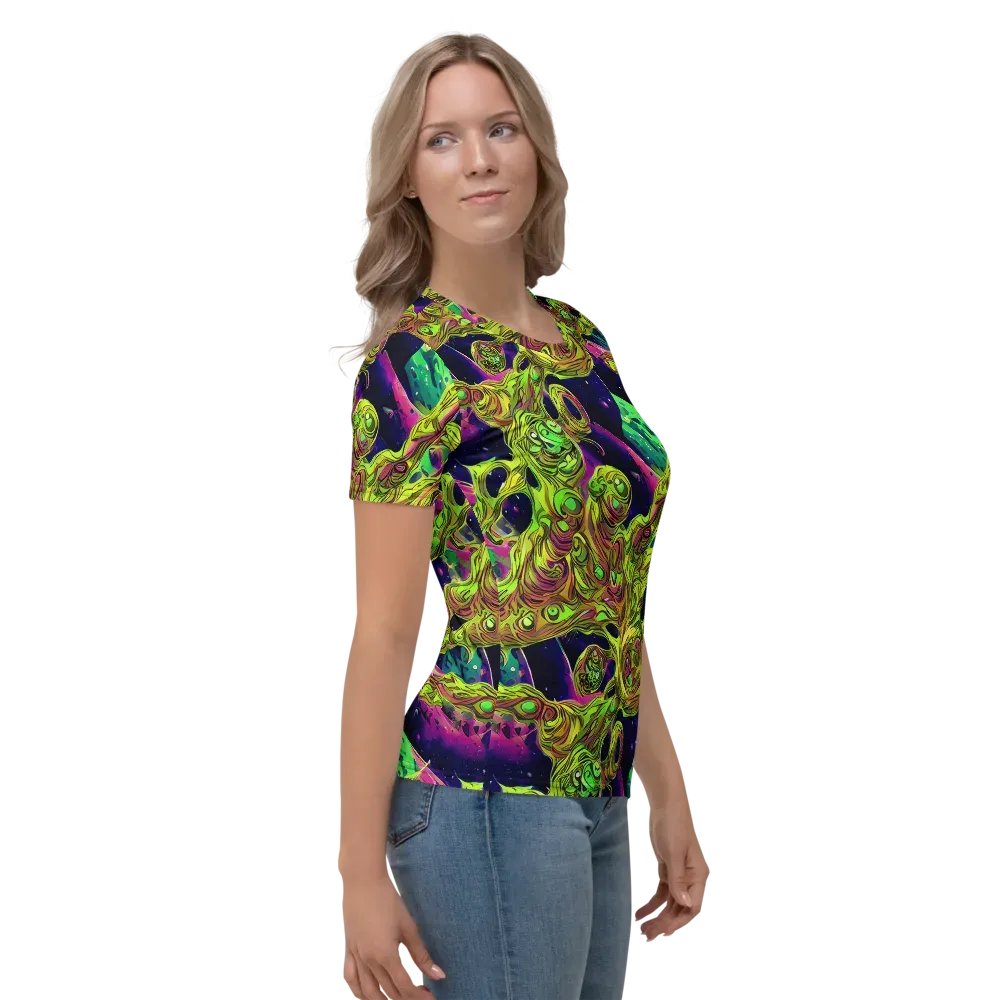 Neon Moonfall on Women's Crew Neck T-Shirt — Right