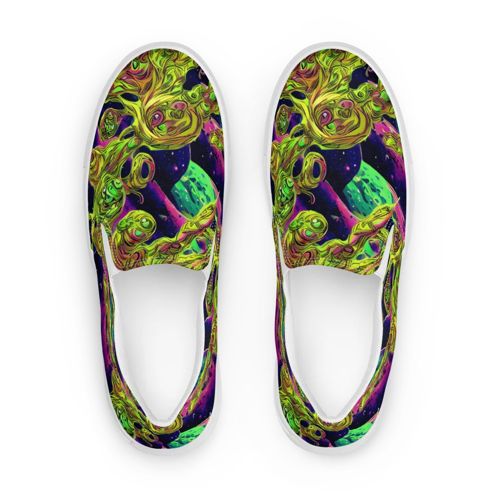 Neon Moonfall on Men's Slip-On Canvas Shoes — Front